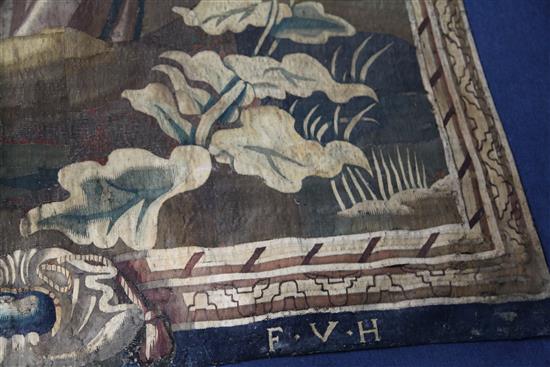 An early 17th century Flemish verdure tapestry, 11ft 3in. x 6ft